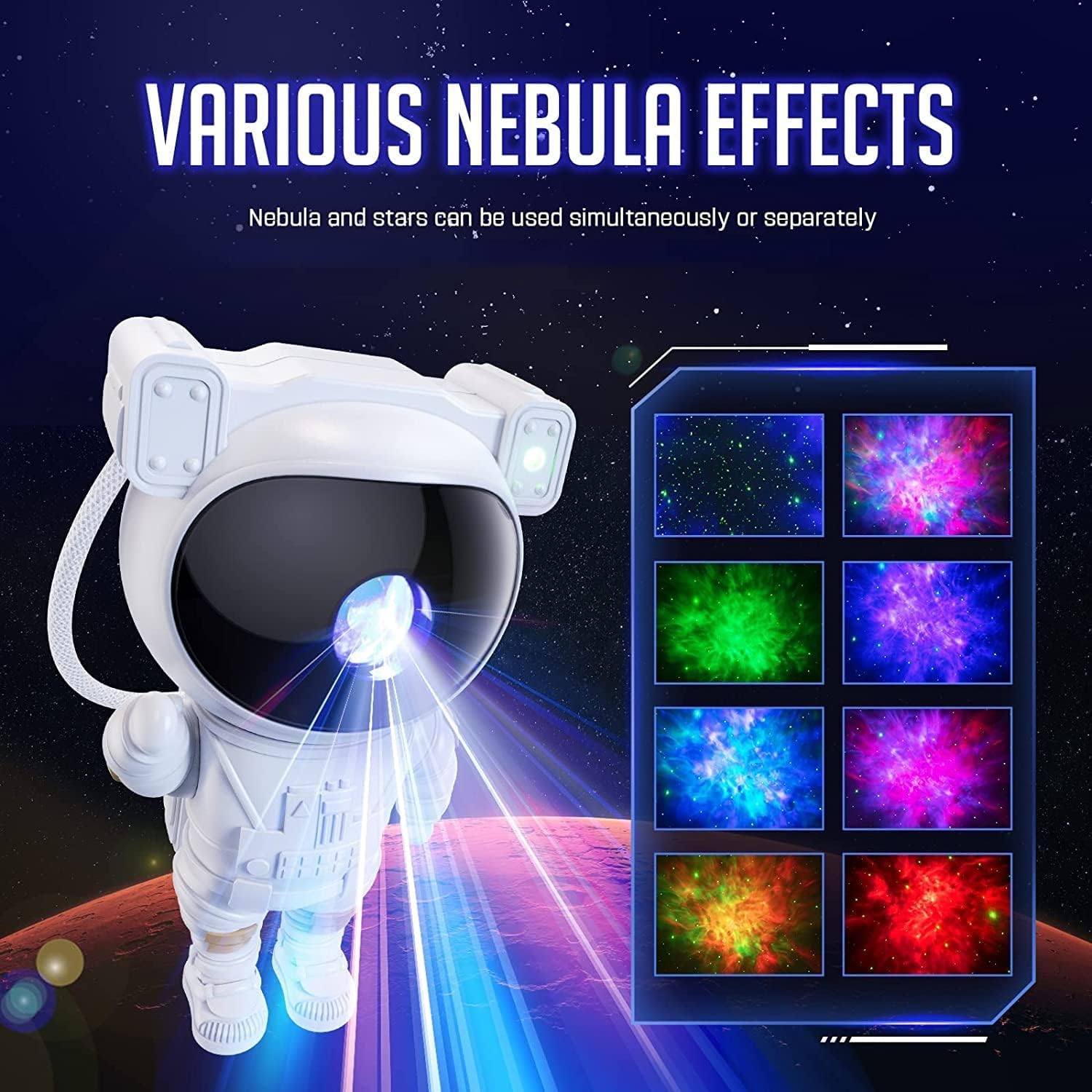 Astronaut Galaxy Projector - Galaxy Light Projector for Bedroom | Astronaut Projector Light | Space Projector Light for Bedroom | Galaxy lamp Light | Astronaut Light | Star Projector Night Light GenzVybs